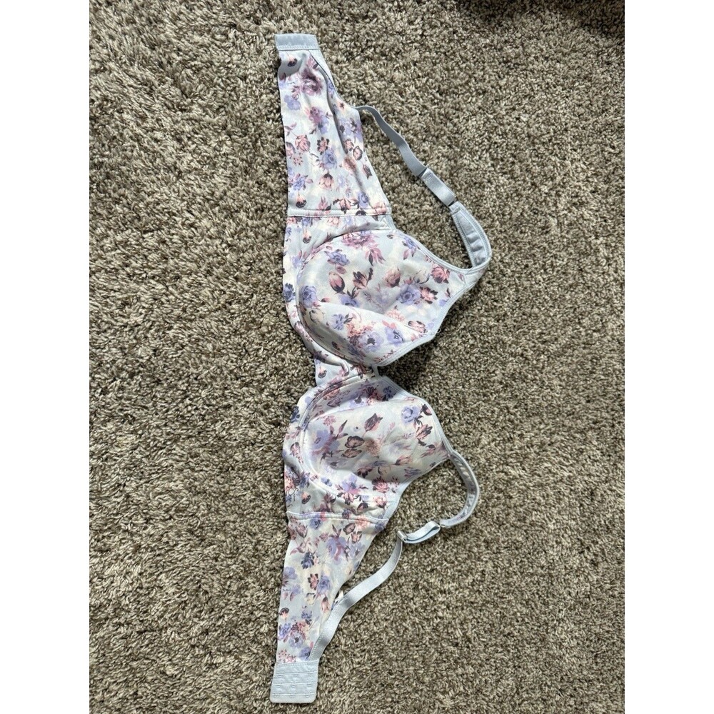 Jessica Simpson Floral Bra 40D Lavender Pink Underwire Padded Lingerie